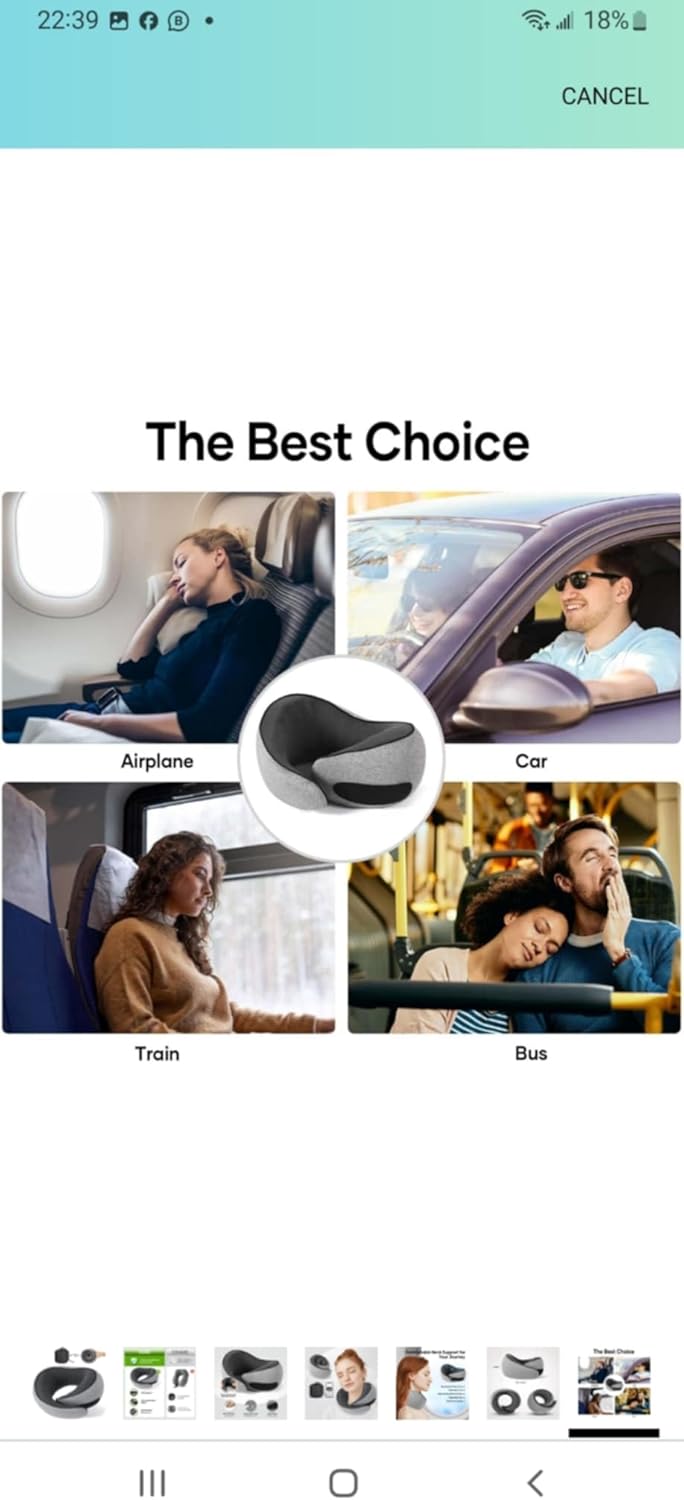 Memory Foam Travel Pillow – Soft, Adjustable U-Shaped Neck Support for Comfort & Sleep