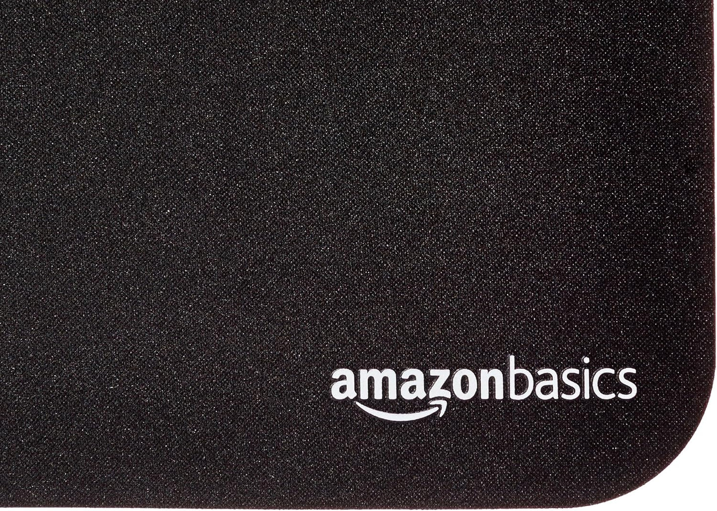 Amazon Basics Square Mouse Pad, Cloth with Rubberized Base, Standard, Black, 12.4L x 10.6W inches