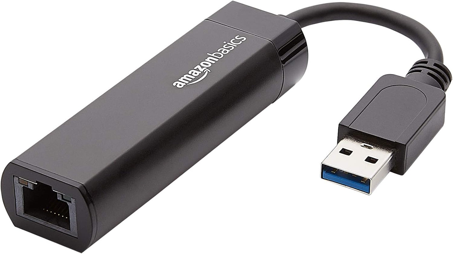 USB 3.0 to 10/100/1000 Gigabit Ethernet Internet Adapter, Black