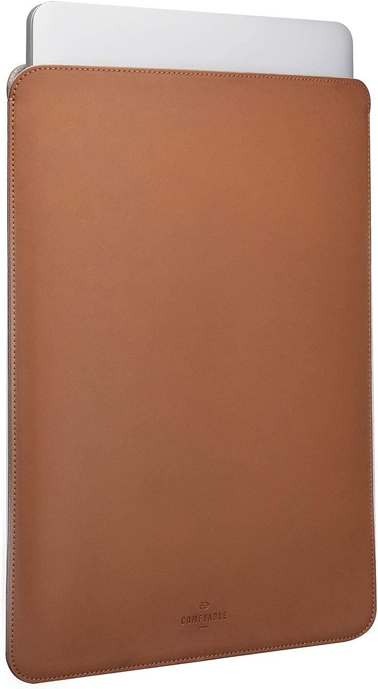 Laptop Sleeve 13 Inch Precisely Compatible with MacBook Air M4 2025-2018 & MacBook Pro M2 2022 M1 2020-2016, Faux Leather Cover Case, Brown