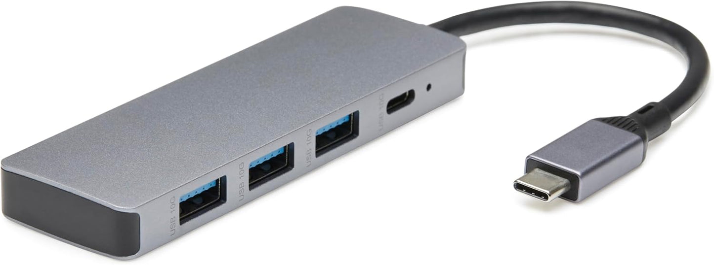 USB 3.2/3.1 Gen 2 Multiport USB C Hub Dock, 10Gbps, USB-C to 1xUSB-C/3xUSB-A, Works with Windows/Mac, Silver, Black
