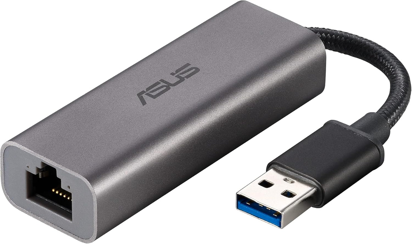 USB-C2500 2.5G Ethernet USB Adapter Supports Wired Network Connection Mac OS, Linux, Windows, Backward Compatible on 1G/100Mbps, Ideal for Gaming, TAA Compliant  ASUS