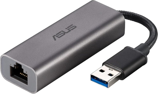 ASUS USB-C2500 2.5G Ethernet USB Adapter Supports Wired Network Connection Mac OS, Linux, Windows, Backward Compatible on 1G/100Mbps, Ideal for Gaming, TAA Compliant