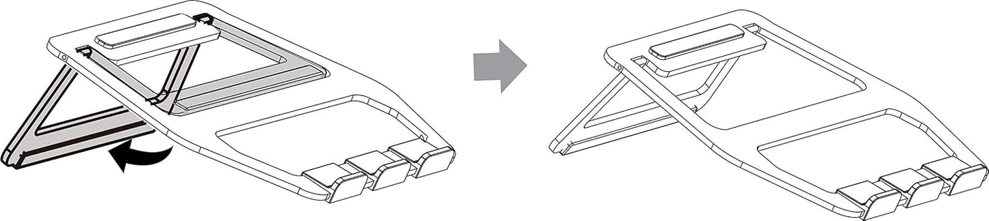 Aluminum Portable Foldable Laptop Support Stand for Laptops up to 13", Black