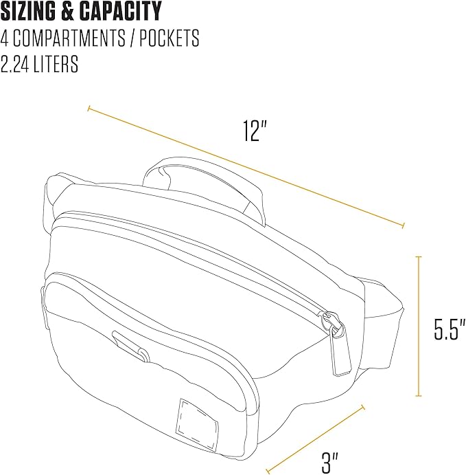 Classic Adjustable Sling Bag, Durable, 600-Denier Water Resistant Hip Pack