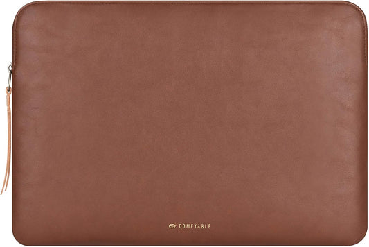 Slim Protective Laptop Sleeve Compatible with 13/13.3/14 Inch MacBook Air & MacBook Pro, Mac Travel Case, Laptop Pouch, Slim PU Leather Cover M5/M4/M3/M2/M1 2025-2021, Brown