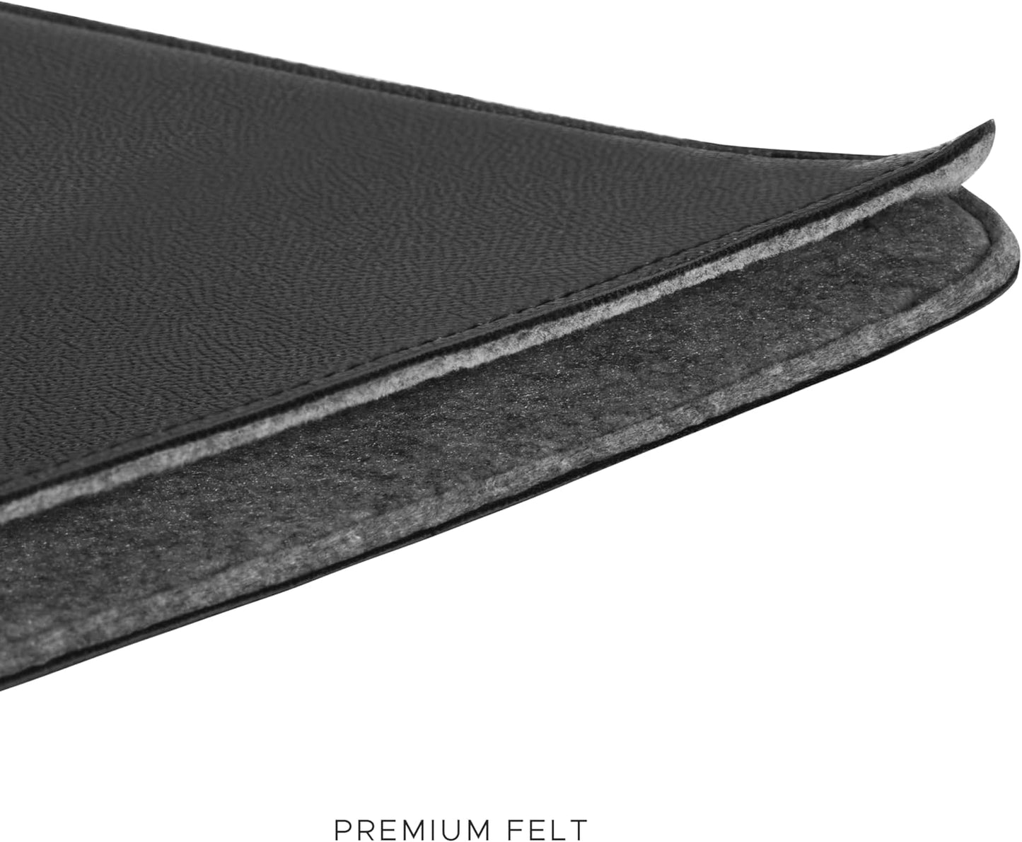 Laptop Sleeve 13 Inch Precisely Compatible with MacBook Air M4 2025-2018 & MacBook Pro M2 2022 M1 2020-2016, Faux Leather Cover Case, Black