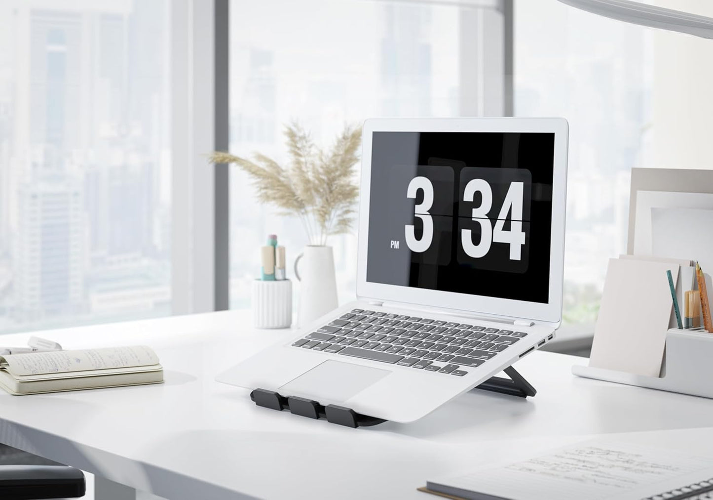 Aluminum Portable Foldable Laptop Support Stand for Laptops up to 13", Black