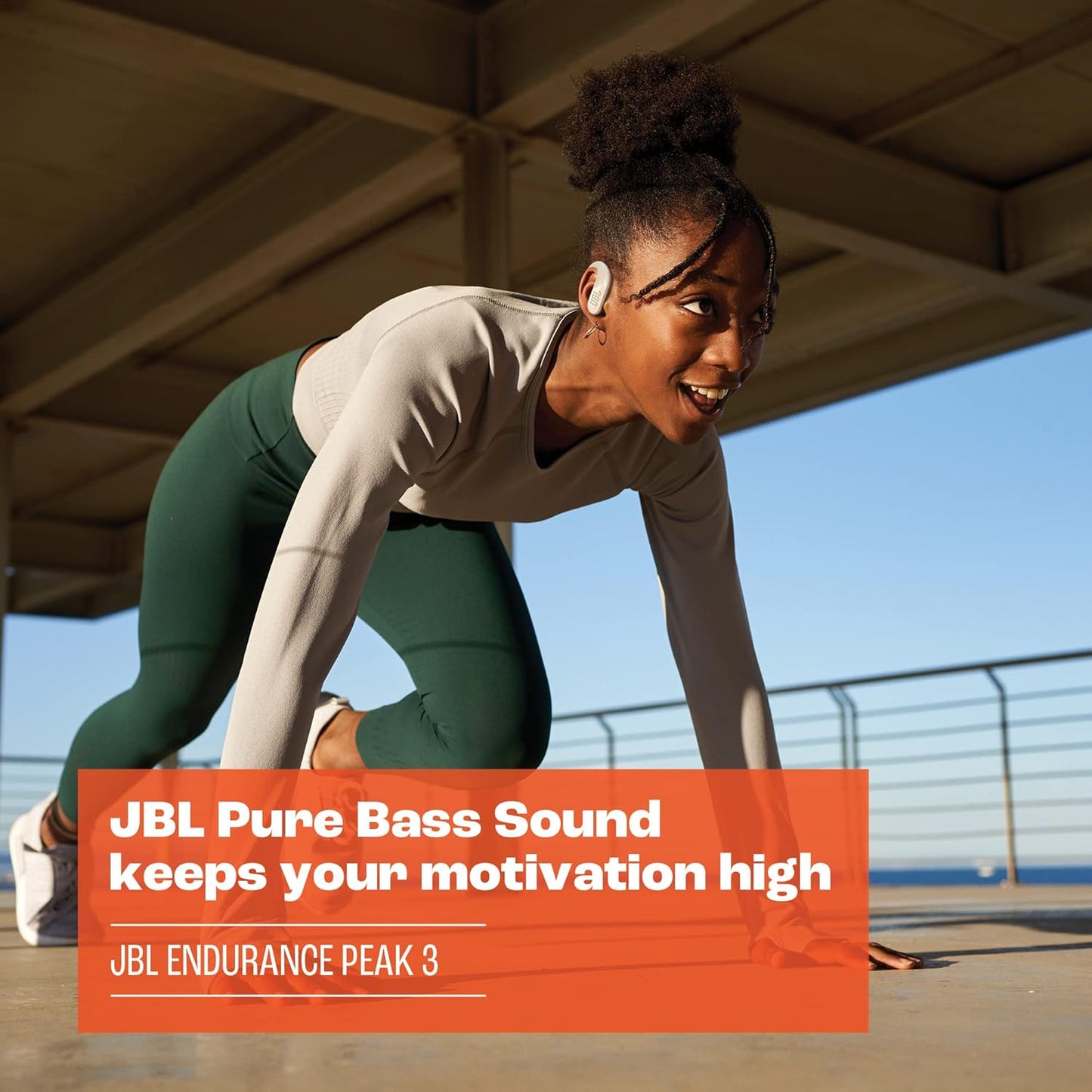 JBL Endurance Peak 3 - Dust and Water Proof (IP68) True Wireless Active Earbuds, JBL Pure Bass Sound, Up to 50 Total Hours of Playback with Speed Charge