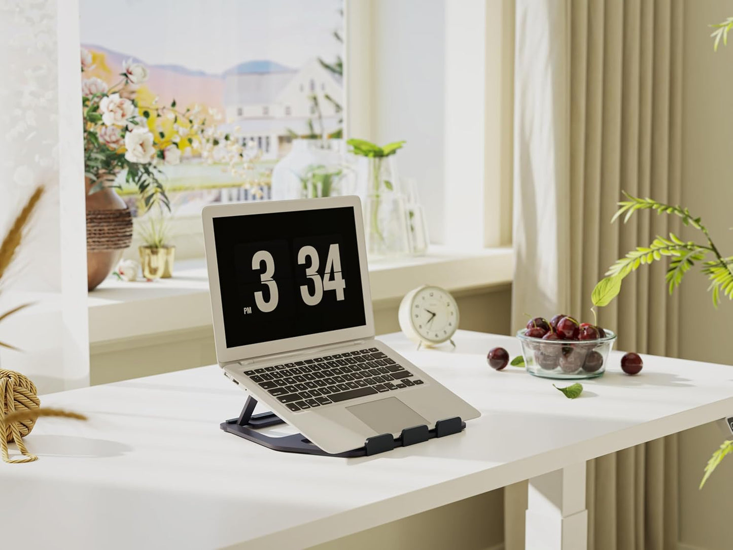 Aluminum Portable Foldable Laptop Support Stand for Laptops up to 13", Black