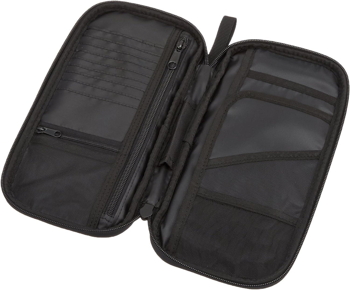 RFID-blocking Passport Wallet, Passport Holder for Travel, 100% Nylon Material with Durable Zipper Closure, Zippered Pockets, Slots for Cards, 10"x5", Black, Solid