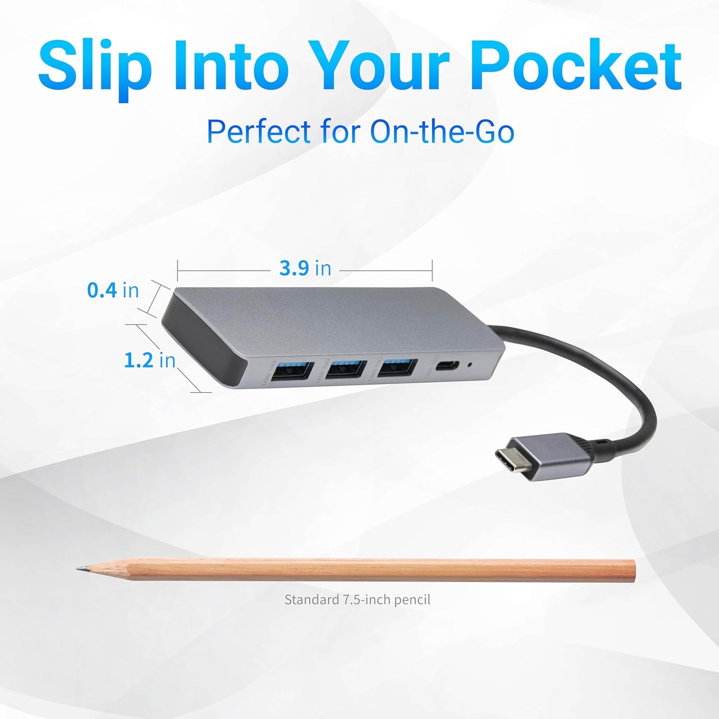 USB 3.2/3.1 Gen 2 Multiport USB C Hub Dock, 10Gbps, USB-C to 1xUSB-C/3xUSB-A, Works with Windows/Mac, Silver, Black