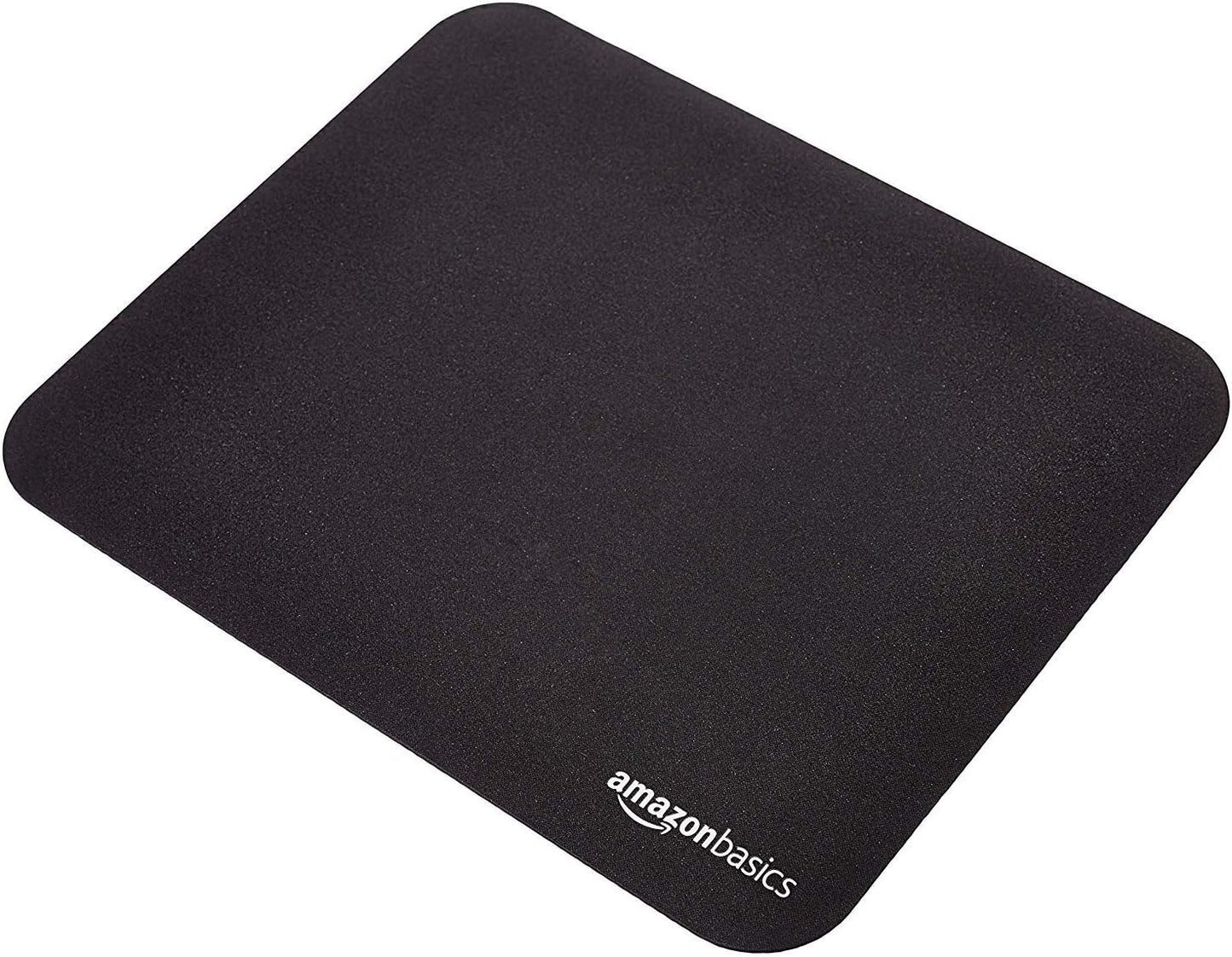 Amazon Basics Square Mouse Pad, Cloth with Rubberized Base, Standard, Black, 12.4L x 10.6W inches