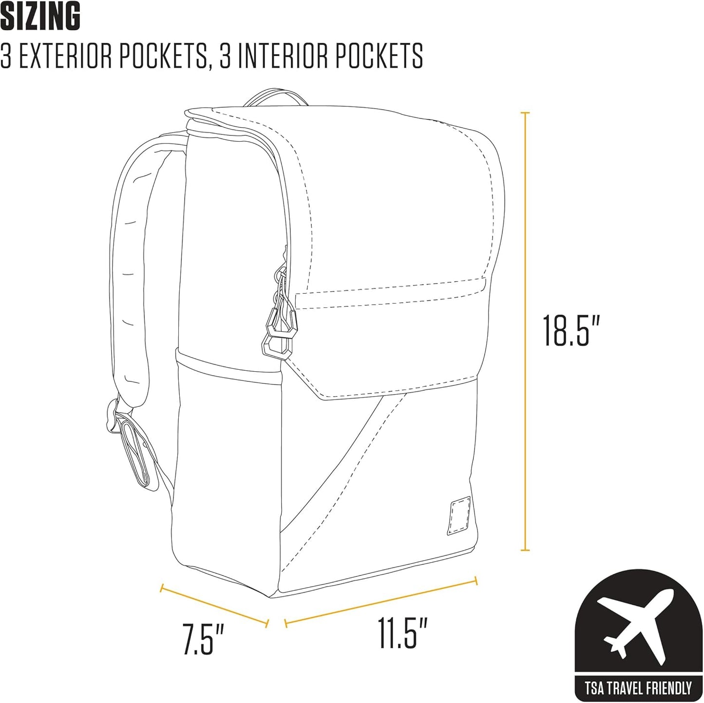 Top-Load Backpack, Durable Water Resistant Coated Canvas Base W/ 17" Laptop Sleeve, Black