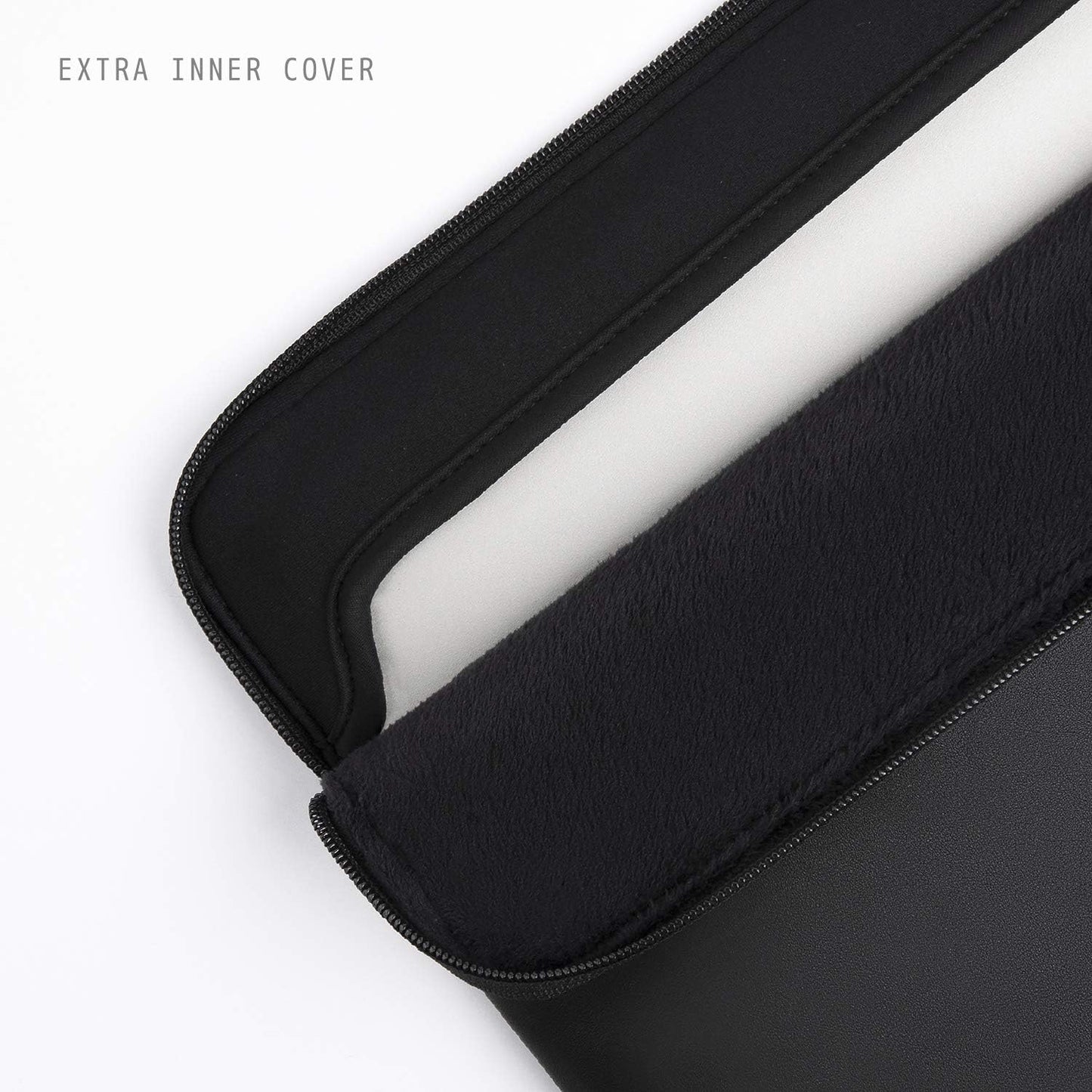Slim Protective Laptop Sleeve Compatible with 13/13.3/14 Inch MacBook Air & MacBook Pro, Mac Travel Case, Laptop Pouch, Slim PU Leather Cover M5/M4/M3/M2/M1 2025-2021, Black