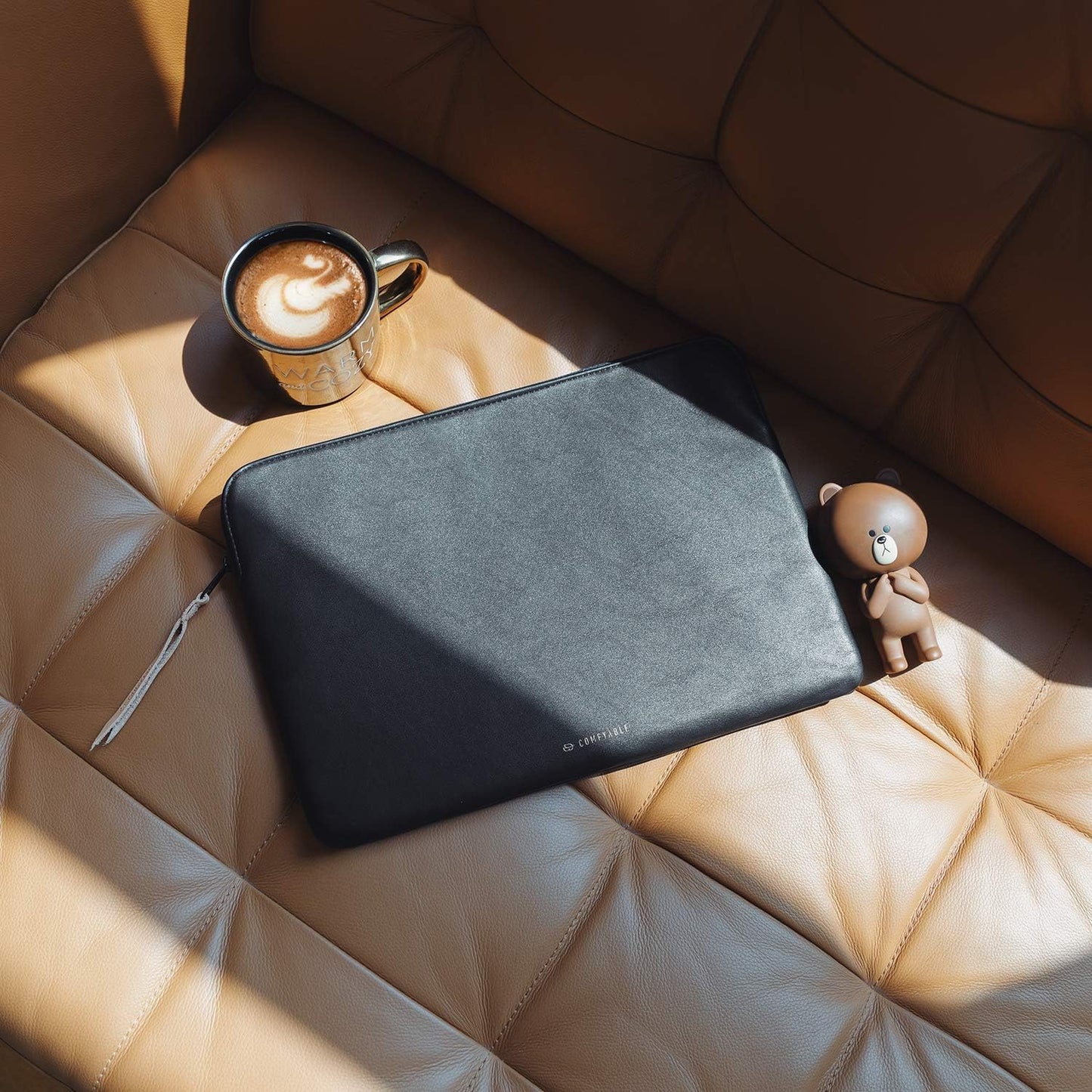 Slim Protective Laptop Sleeve Compatible with 13/13.3/14 Inch MacBook Air & MacBook Pro, Mac Travel Case, Laptop Pouch, Slim PU Leather Cover M5/M4/M3/M2/M1 2025-2021, Black