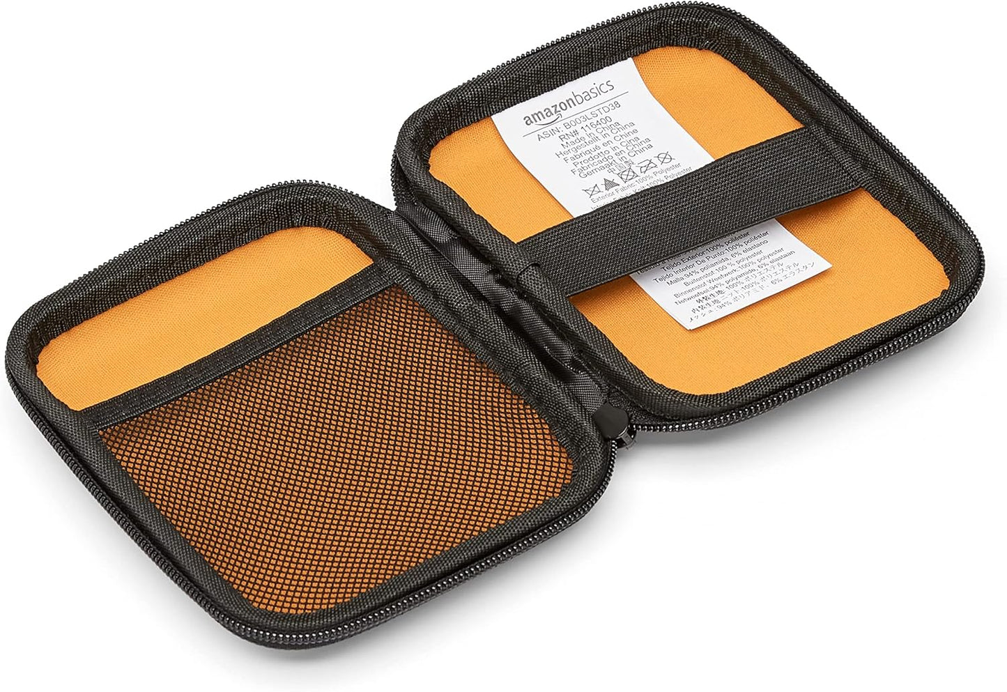 Small Hard Shell Portable External Hard Drive Carrying Case with Mesh Pocket for My Passport Essential, Black