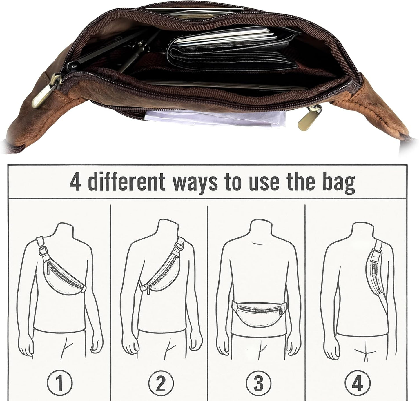 Leather Waist Bag for men and women