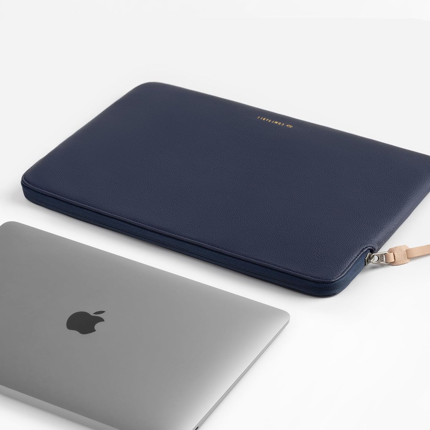 Laptop Sleeve 13 Inch Precisely Compatible with MacBook Air M4 2025-2018 & MacBook Pro M2 2022 M1 2020-2016, Faux Leather Cover Blue