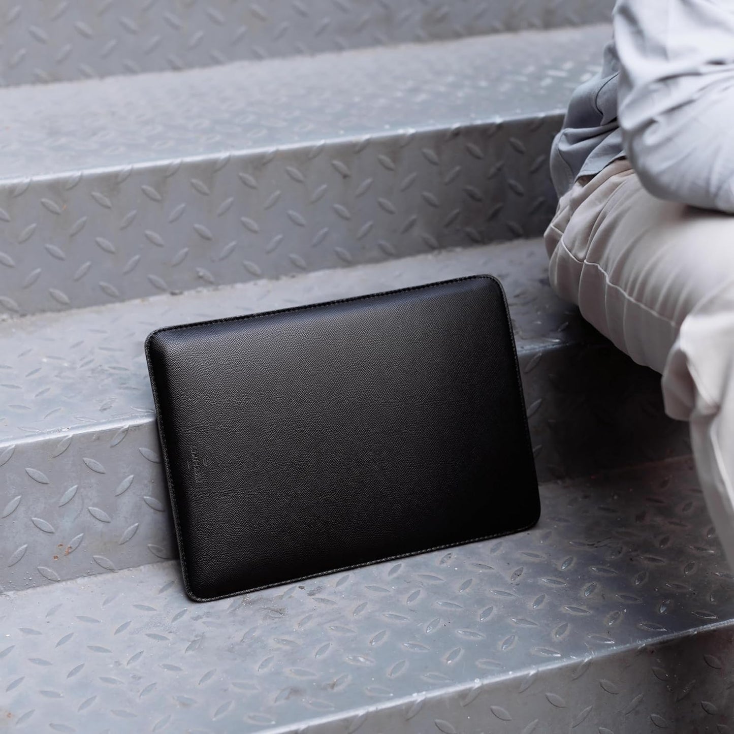 Laptop Sleeve 13 Inch Precisely Compatible with MacBook Air M4 2025-2018 & MacBook Pro M2 2022 M1 2020-2016, Faux Leather Cover Case, Black