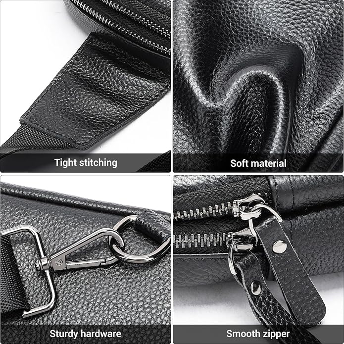 Genuine Leather Sling Bags for Men Crossbody Purse Vintage Small Messenger Shoulder Bag for Phone Side Chest Daypack Bag