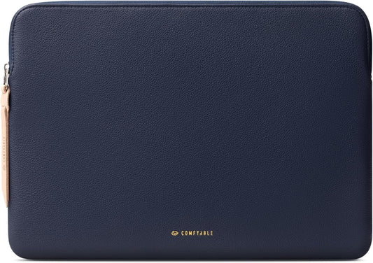 Laptop Sleeve 13 Inch Precisely Compatible with MacBook Air M4 2025-2018 & MacBook Pro M2 2022 M1 2020-2016, Faux Leather Cover Blue