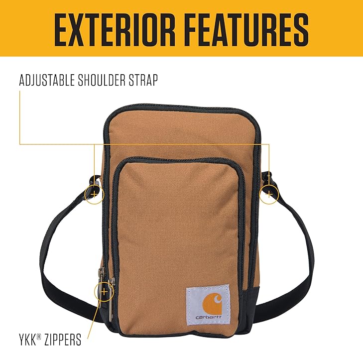 Crossbody Zip Bag, Durable, Adjustable Crossbody Bag with Zipper Closure for Men and Women Brown