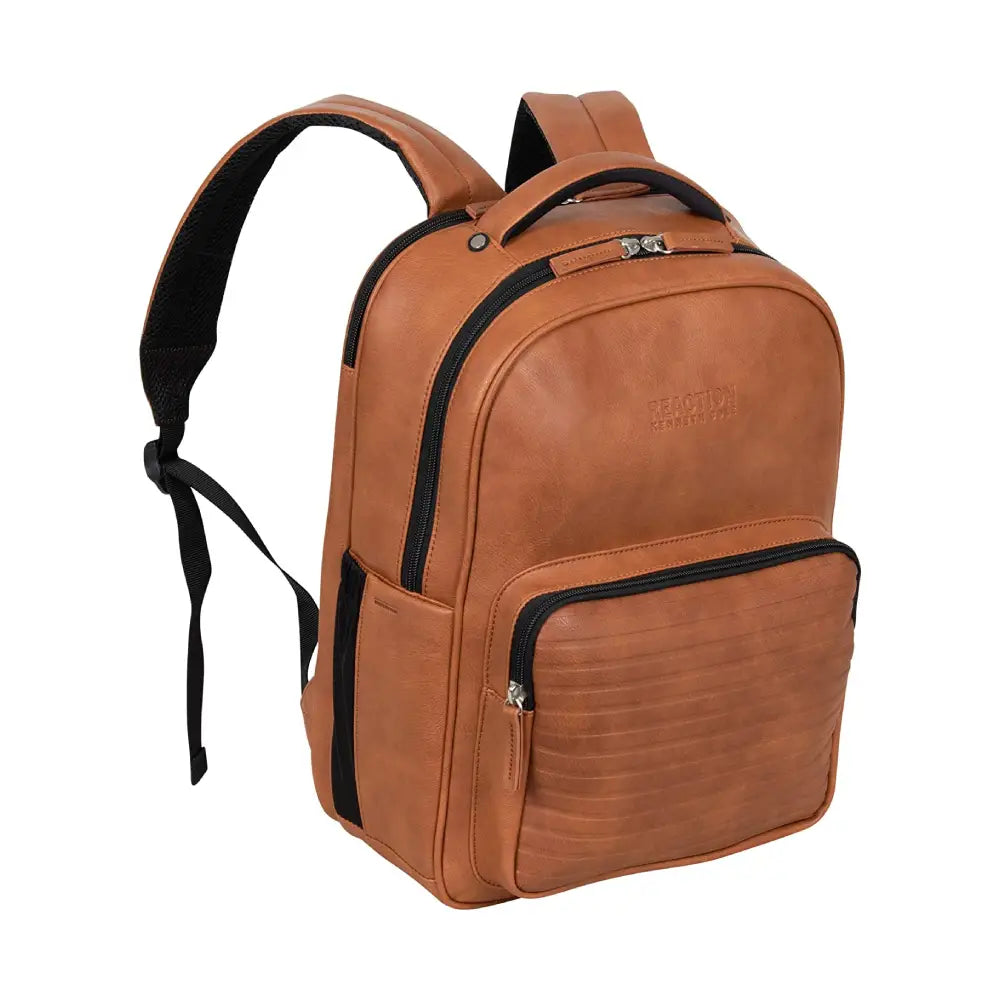 Reaction on Track vegan leather travel backpack for 15.6" laptop and tablet with RFID anti-theft protection